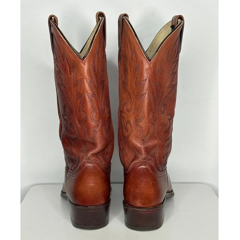 1990s Dan Post Brown Leather Western Cowboy Boots 10.5D